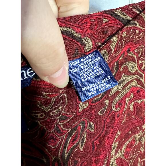 Vintage 90s y2k Evan Picone Witchy Cottage Red Paisley Fall Maxi Skirt - Picture 11 of 11
